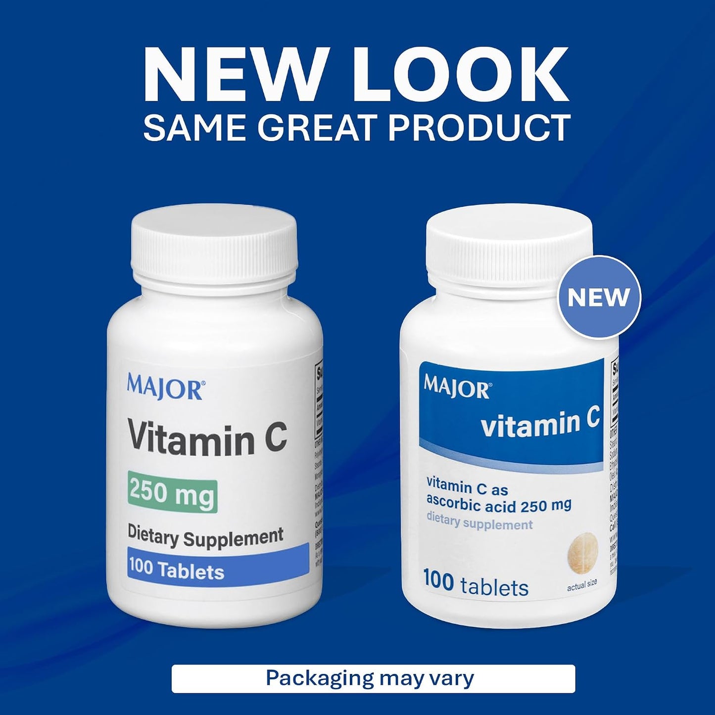MAJOR Vitamin C 250 mg - Food Supplement - 100 Tablets (1 Pack) - görsel 3