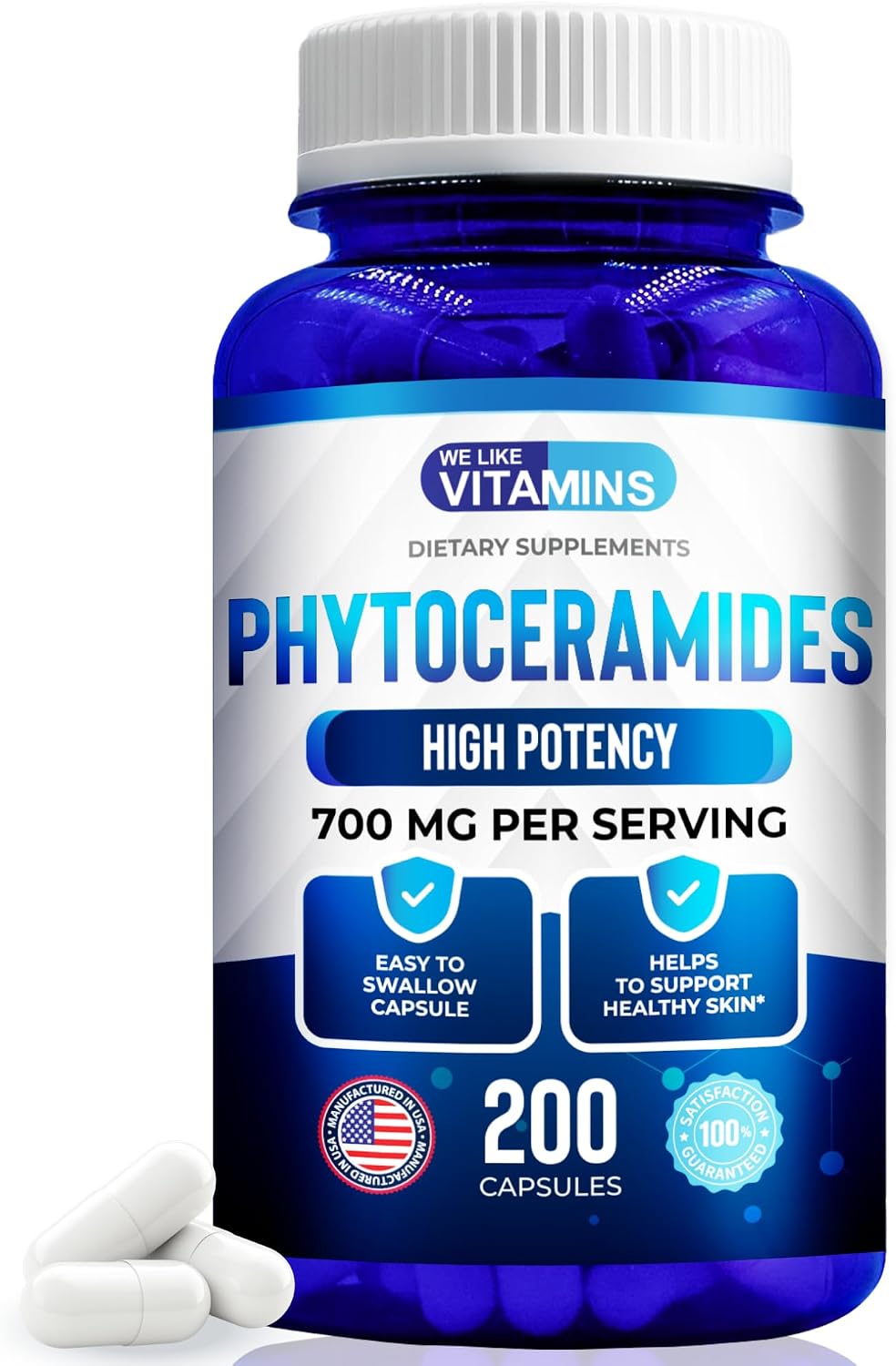 Phytoceramides Supplement 700mg – 200 Capsules – Plant Based, Wheat Free, Non-GM - görsel 1