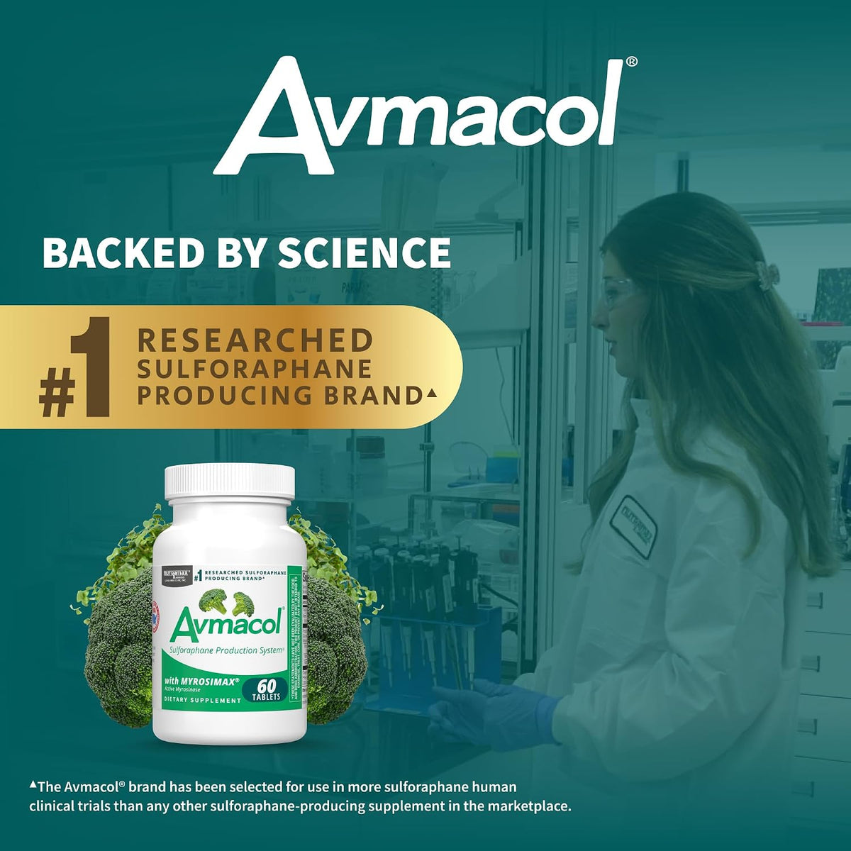 Nutramax Laboratories Avmacol #1 Researched Sulforaphane-Producing Brand for Detoxification with Glucoraphanin and Active Myrosinase, Adults and Children, 60 Tablets - görsel 5