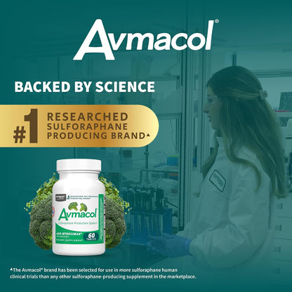 Nutramax Laboratories Avmacol #1 Researched Sulforaphane-Producing Brand for Detoxification with Glucoraphanin and Active Myrosinase, Adults and Children, 60 Tablets