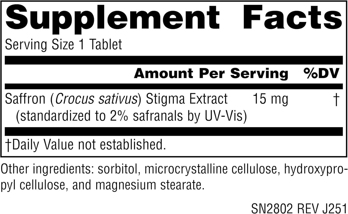 Source Naturals Serene Science Saffron Extract for Emotional Wellbeing - 15 mg - 60 Tablets - görsel 2