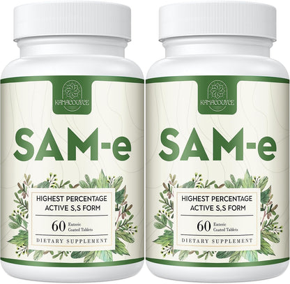 Kanacoufce SAM-e 1100mg – Highest Activity S,S Form – with B Vitamins – 60 Vegan Tablets