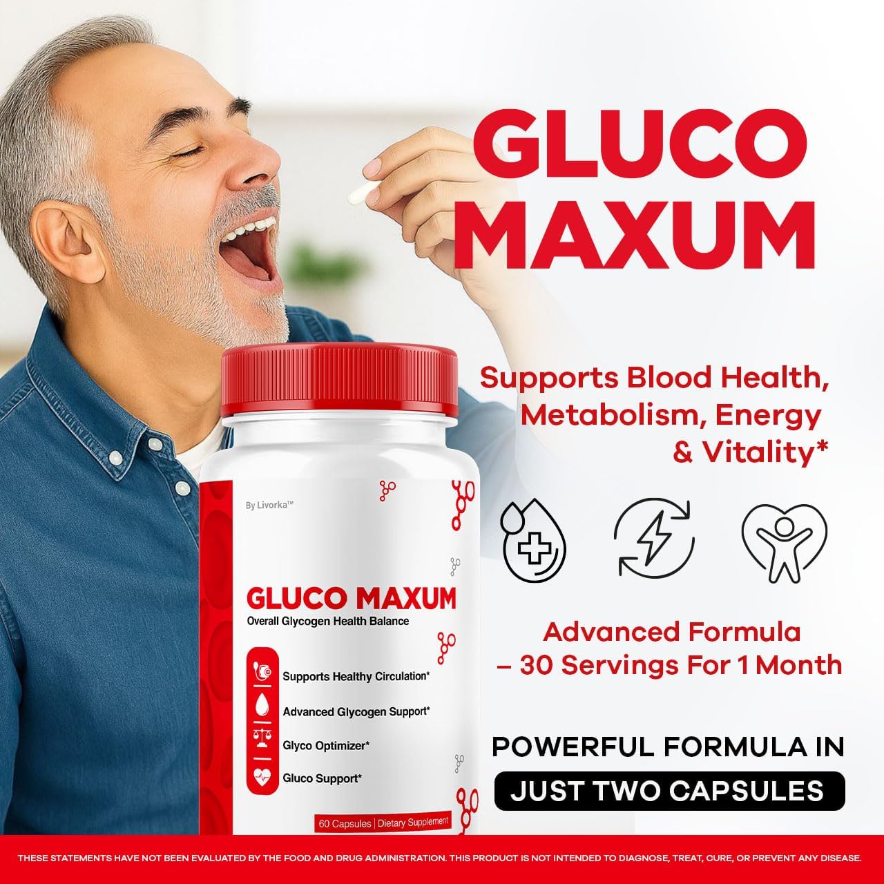 GlucoMaxum Capsules – Premium Formula Supplement (2 Pack, 120 Capsules) - görsel 2