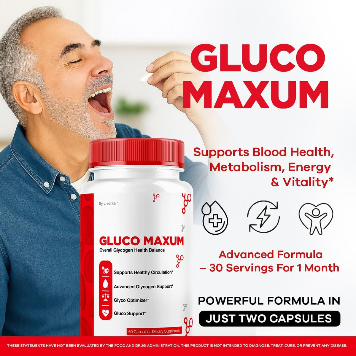 GlucoMaxum Capsules – Premium Formula Supplement (2 Pack, 120 Capsules) - görsel 2