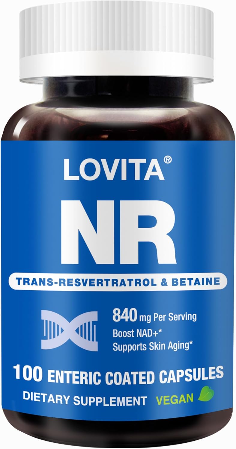 LOVITA Liposomal NR (Nicotinamide Riboside) 1000 mg with Quercetin & Trans-Resveratrol, Supports Cellular Health and Healthy Ageing, 100 Vegan Enteric-Coated Capsules - görsel 9