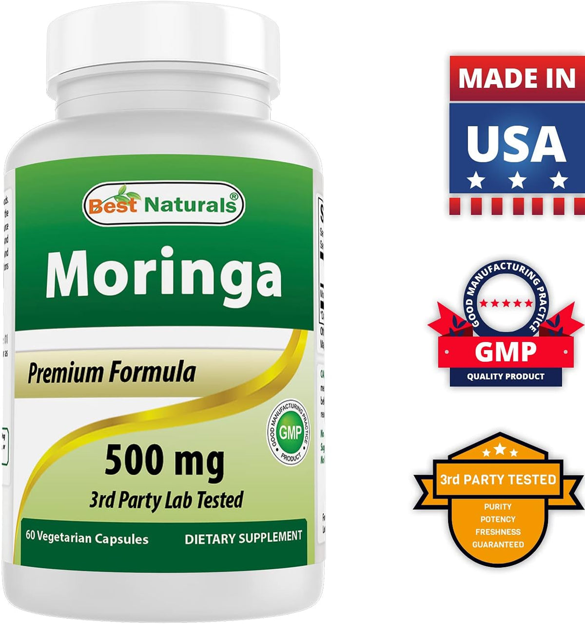 Best Naturals Moringa Superfood 500 mg 60 Veggie Capsules - görsel 6