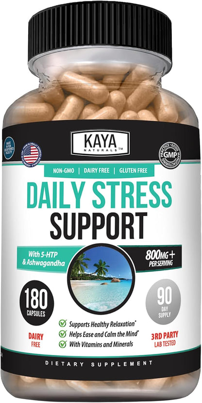 Kaya Naturals Natural Herbal Stress Support Supplement – 60 Capsules