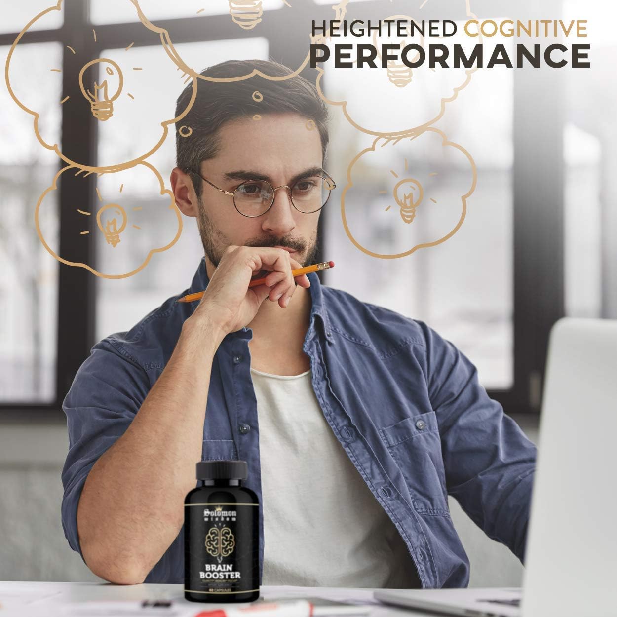 SOLOMON WISDOM Brain Booster – Nootropic Supplement for Memory & Focus, 60 Capsules - görsel 5