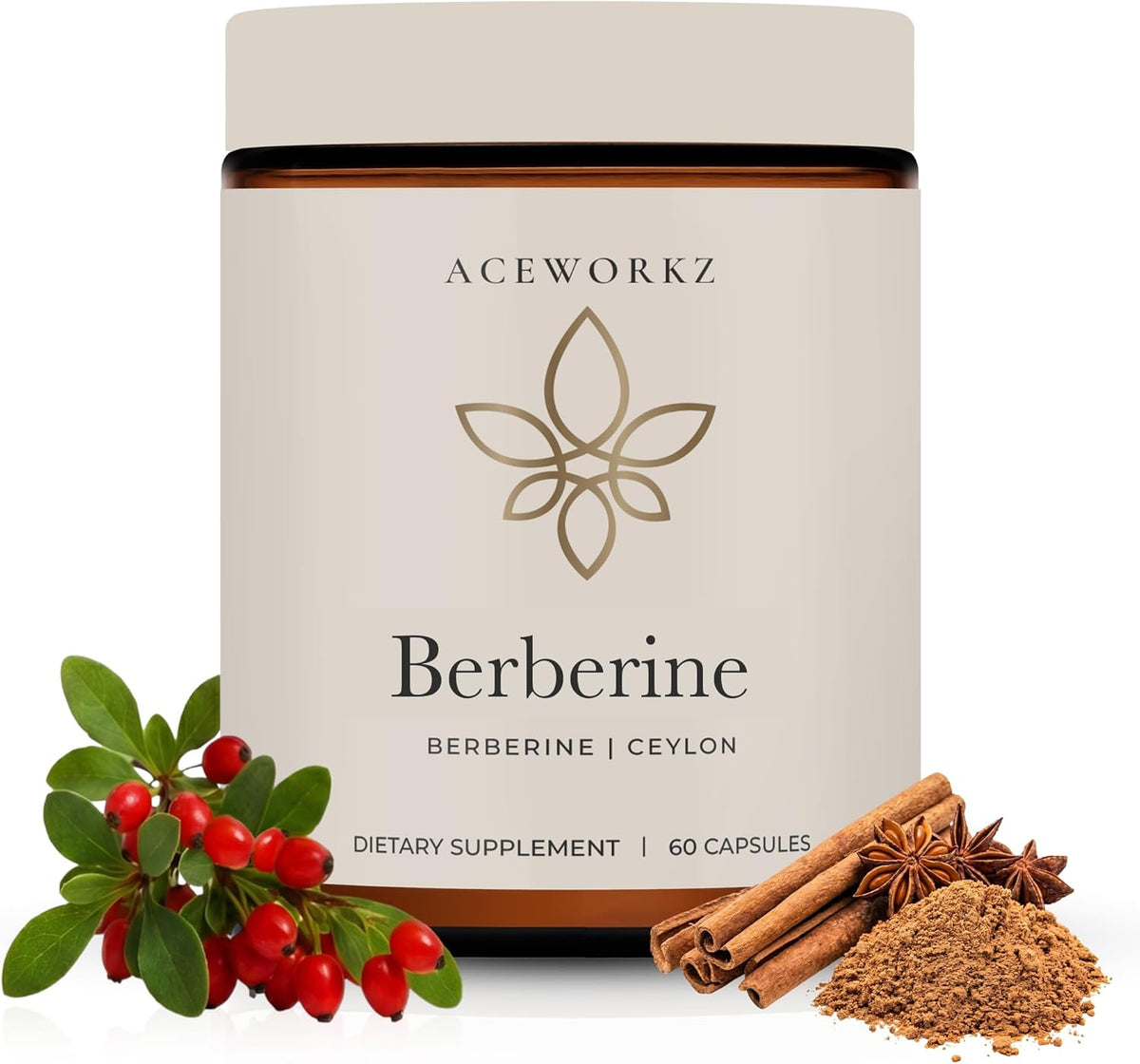 Organic Berberine HCl 1200mg with Ceylon Cinnamon & BioPerine® – Enhanced Absorption (60 Capsules) - görsel 1
