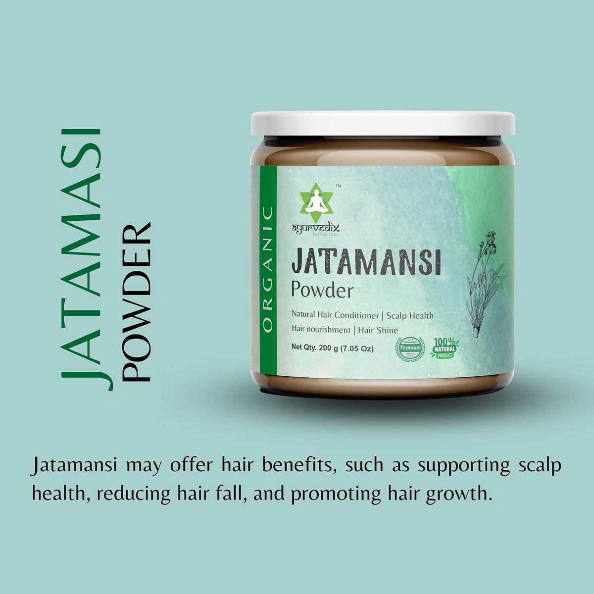 Jatamansi Organic Root Powder – Ayurvedic Hair Care (200g) - görsel 3