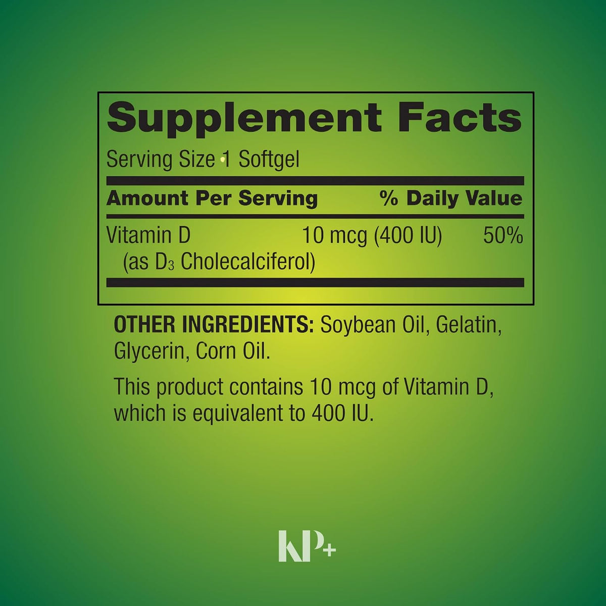 Vitamin D3 Soft gel capsules, Vitamin D3 10MCG (400 IU), 200 Count - görsel 4