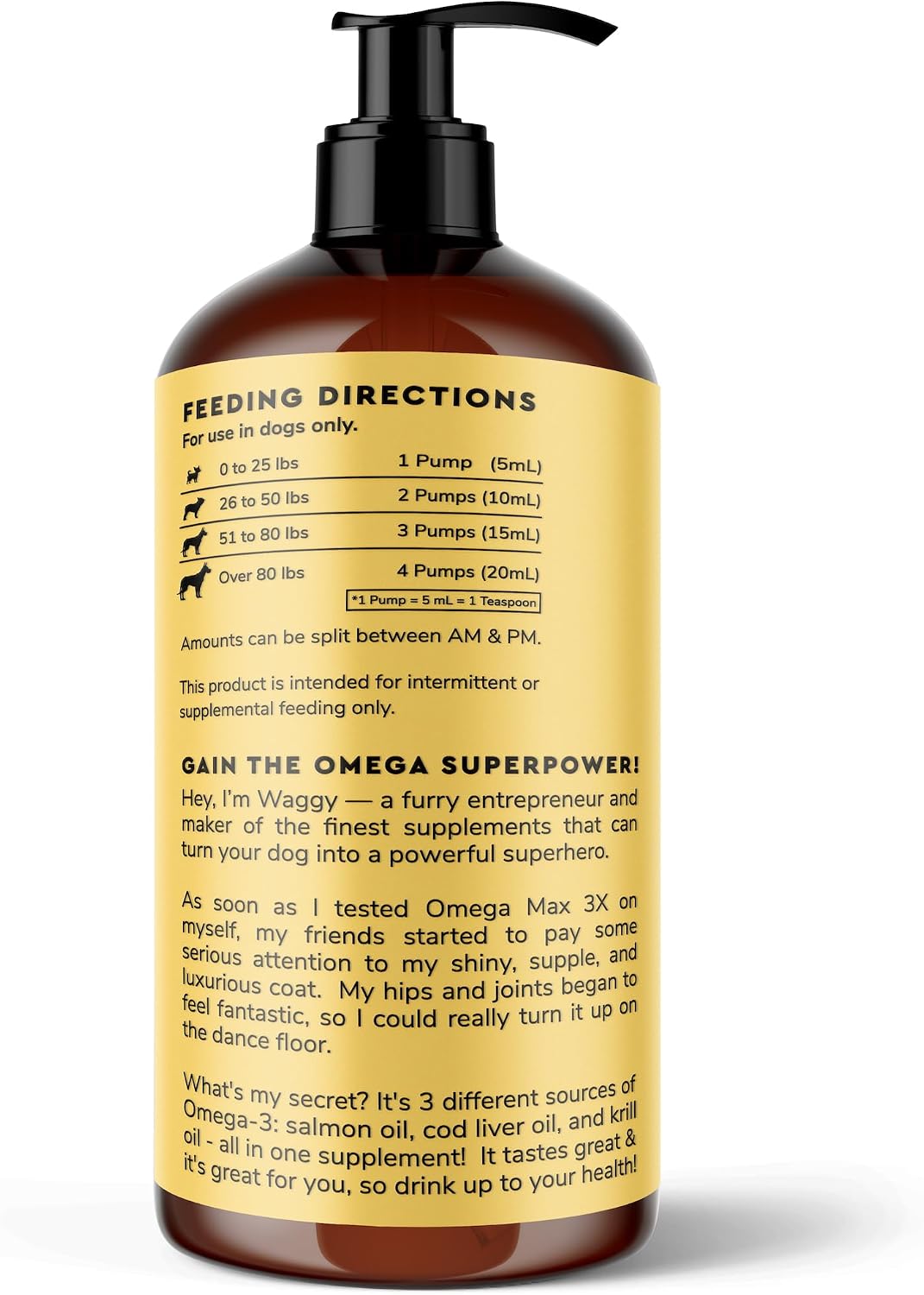 Fish Oil for Dogs - Omega-3 for Dogs from Wild Alaskan Salmon, Cod and Krill Oil - EPA DHA Fatty Acids - Reduces Shedding and Itching - Skin, Joint, Immune and Heart Health - Liquid Supplement (473 ml) - görsel 9
