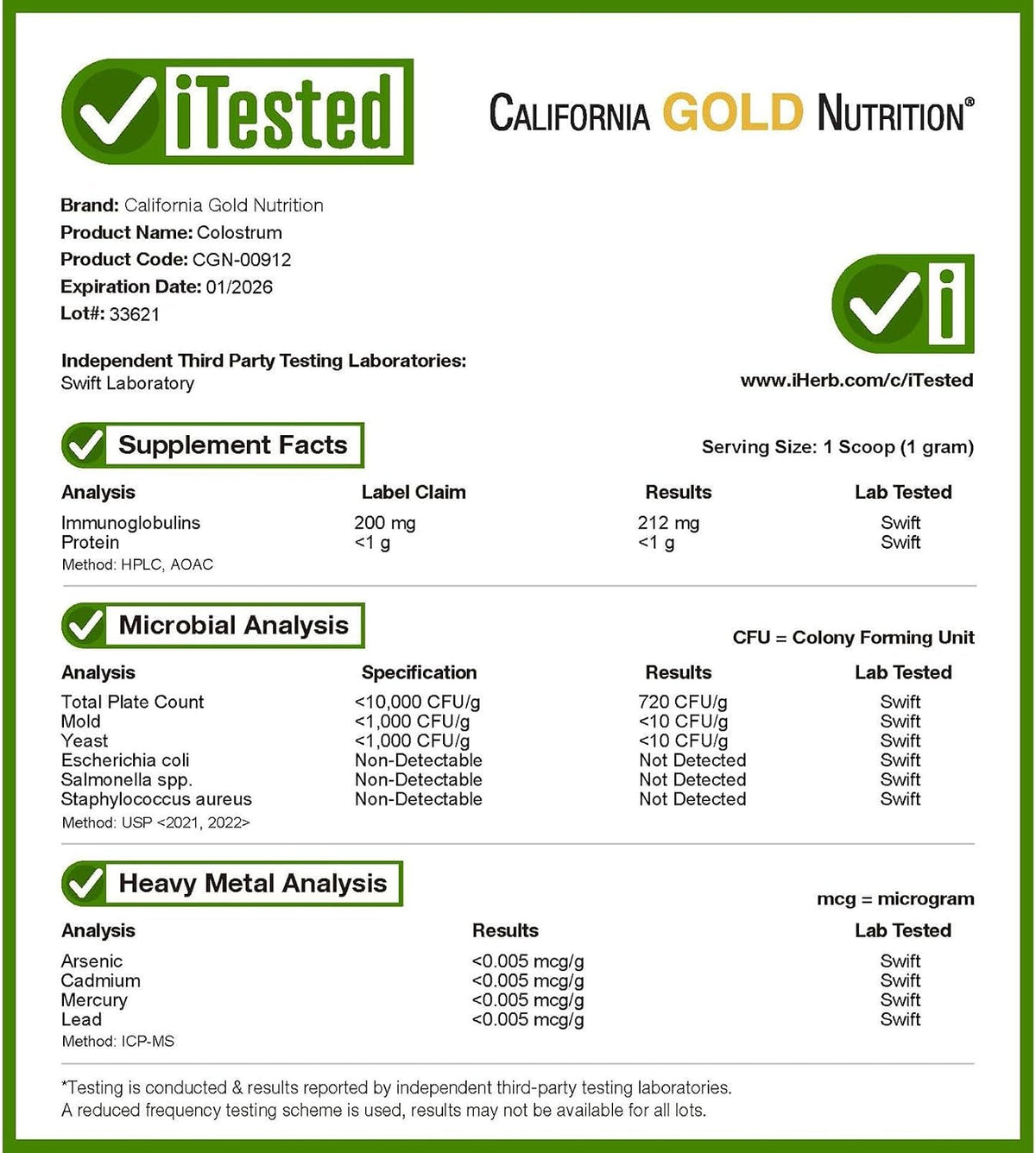 California Gold Nutrition Colostrum, 200 g - görsel 4