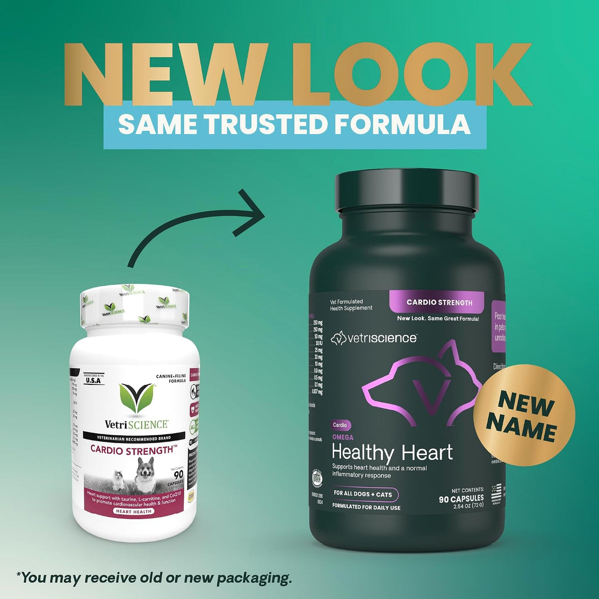 VetriScience Omega Healthy Heart Easy-Open Capsules – Cardiac Support with Taurine and Omega-3 for Dogs and Cats - görsel 2