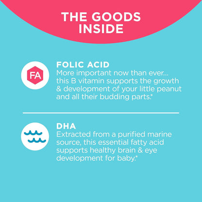 OLLY Prenatal Multivitamin Gummy - Folic Acid + DHA, 80 Gummies (40-Day Supply)