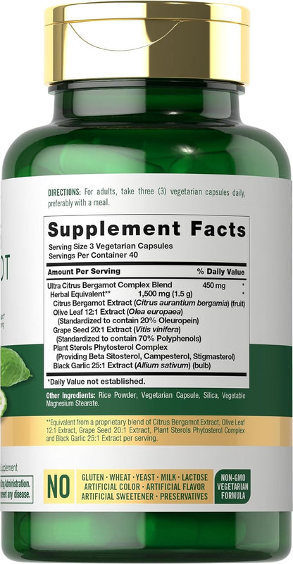 Carlyle Citrus Bergamot Supplement | Extract Complex | 120 Capsules | Non-GMO, Gluten-free