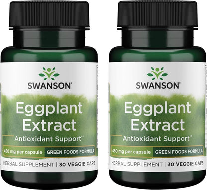 Swanson Eggplant Extract 20:1, 450 mg, 30 Veg Capsules (Pack of 2)