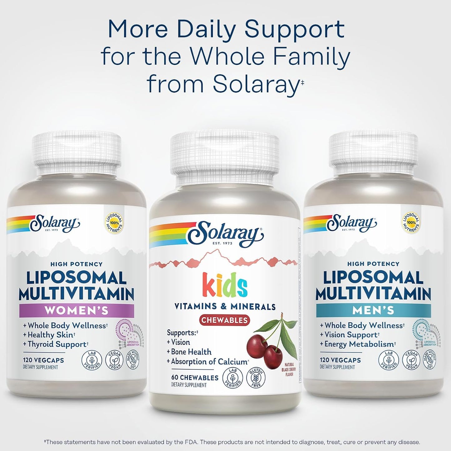SOLARAY Children's Vitamins & Minerals Complete Multivitamin for Kids, Black Cherry, 60 Chewables - görsel 6