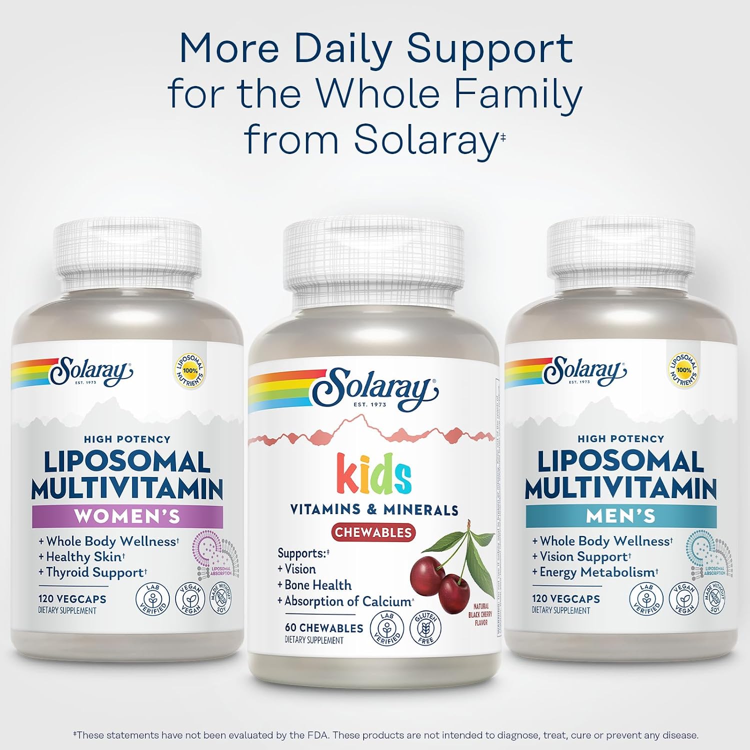 SOLARAY Children's Vitamins & Minerals Complete Multivitamin for Kids, Black Cherry, 60 Chewables - görsel 6