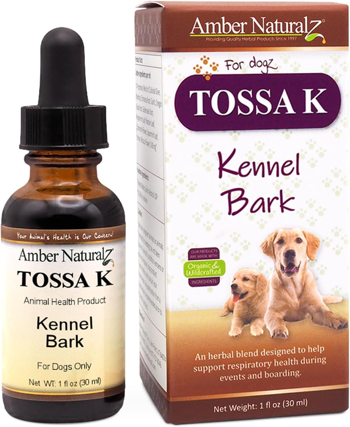 Amber NaturalZ Tossa K Kennel Bark Herbal Supplement for Dogs and Puppies - görsel 1