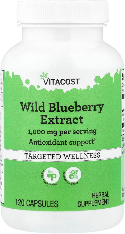 Vitacost Wild Blueberry Extract, 120 Capsules (500 mg per Capsule)