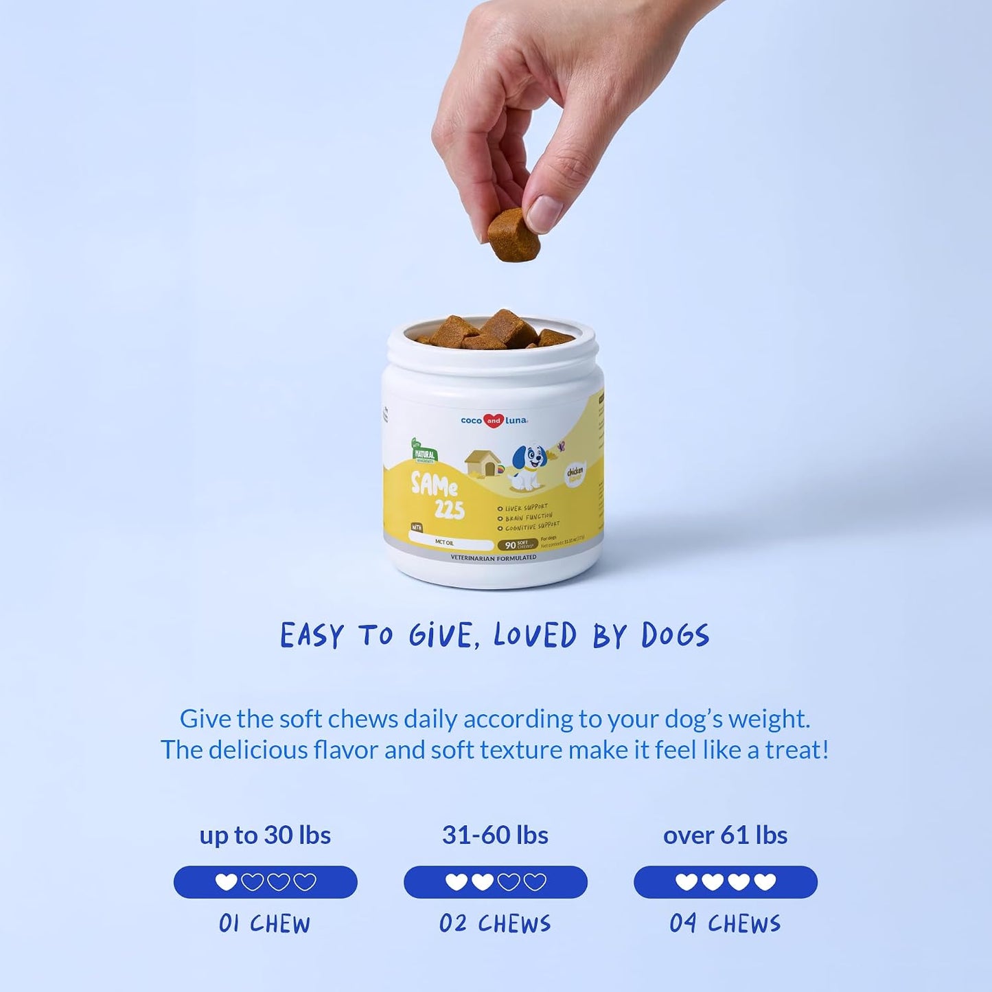 SAMe for Dogs 90 Soft Chews - Liver, Brain & Cognitive Support | S-Adenosyl-L-Methionine in 90 soft chews. Promotes liver function, cognitive support & mood balance for dogs. - görsel 7