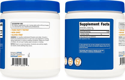 Nutricost L-Carnitine Tartrate Powder - 250 Grammes (250 Servings)