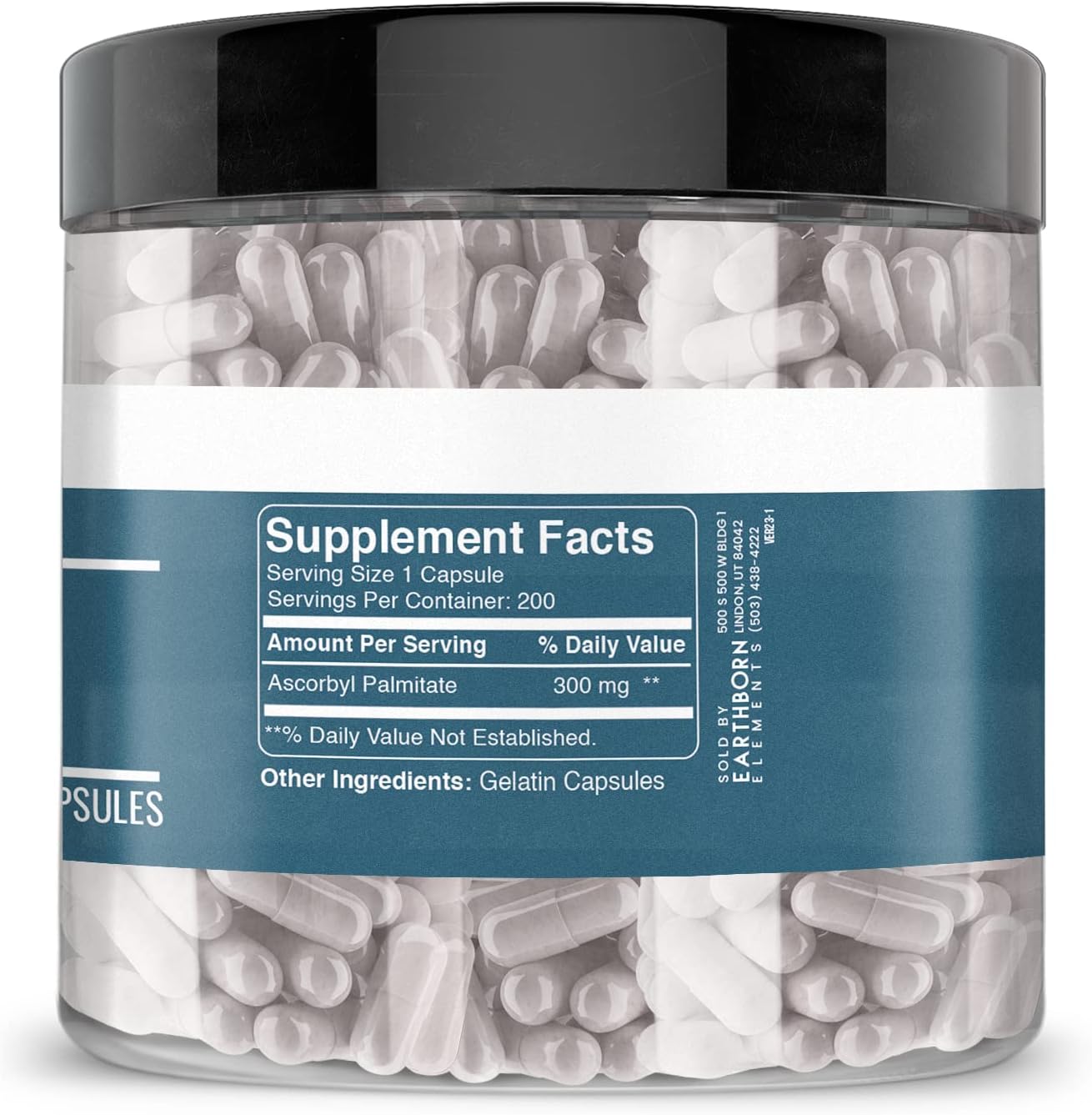 Earthborn Elements Ascorbyl Palmitate 200 Capsules, Pure & Undiluted, No Additives - görsel 4