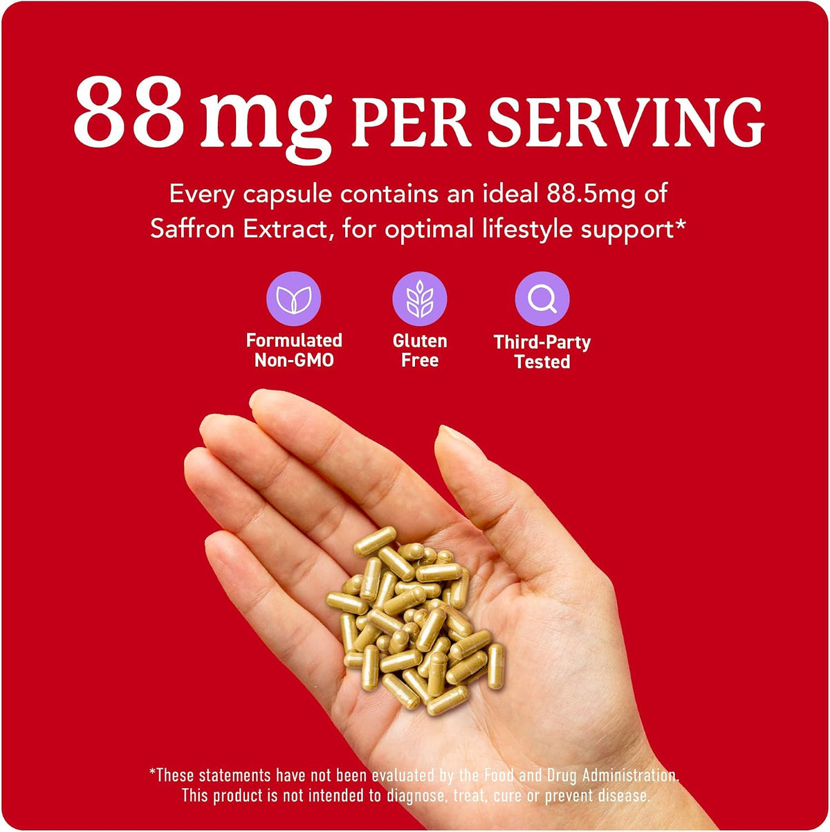 Saffron Supplements 88.5mg – Pure Saffron Extract Capsules for Mood, Focus, Eye Health & Energy Balance Support - görsel 4