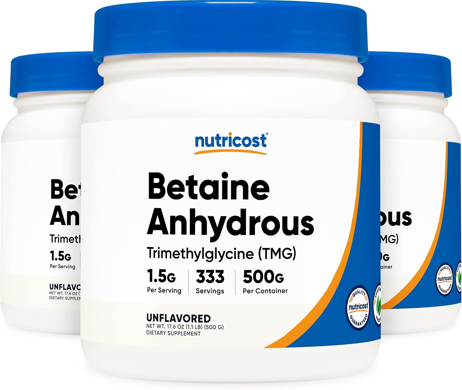 Nutricost Betaine Anhydrous (TMG) Powder - 500g (3-Pack) - görsel 1