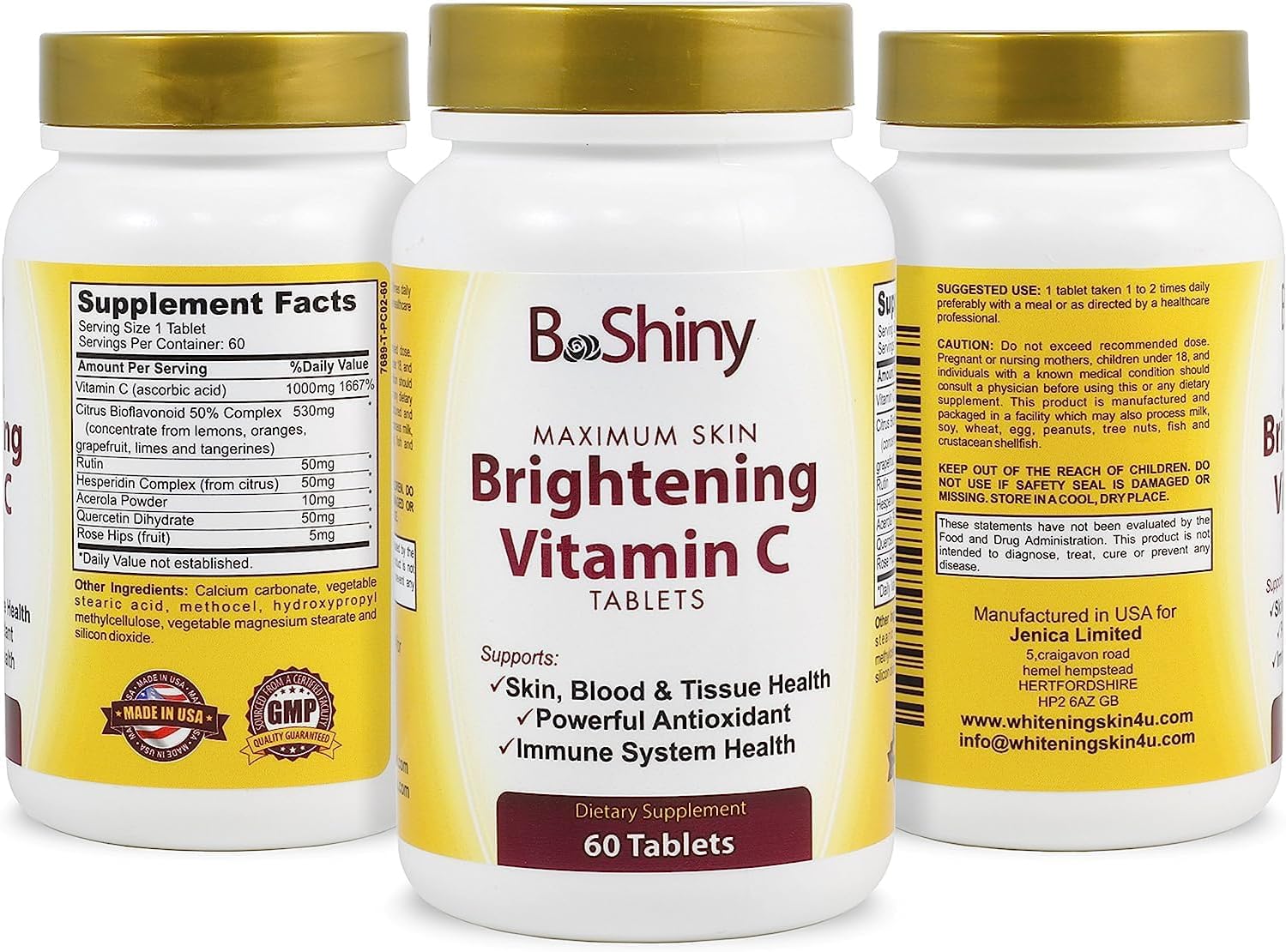 BeShiny Vitamin C Complex 1000 mg Tablets with Rose Hips and Bioflavonoids - görsel 6