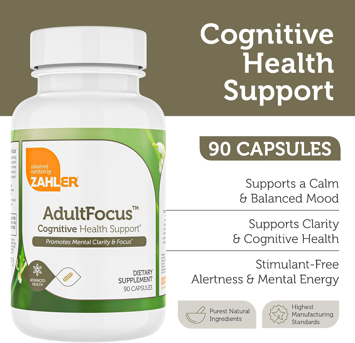 Zahler AdultFocus - Advanced Formula for Focus and Concentration - 60 Capsules - görsel 2