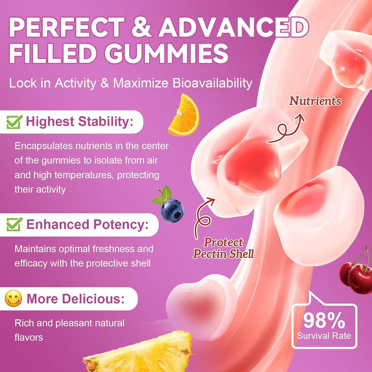 Totaria Sugar Free Women's Multivitamin Gummies with Iron, Mixed Flavours - görsel 5