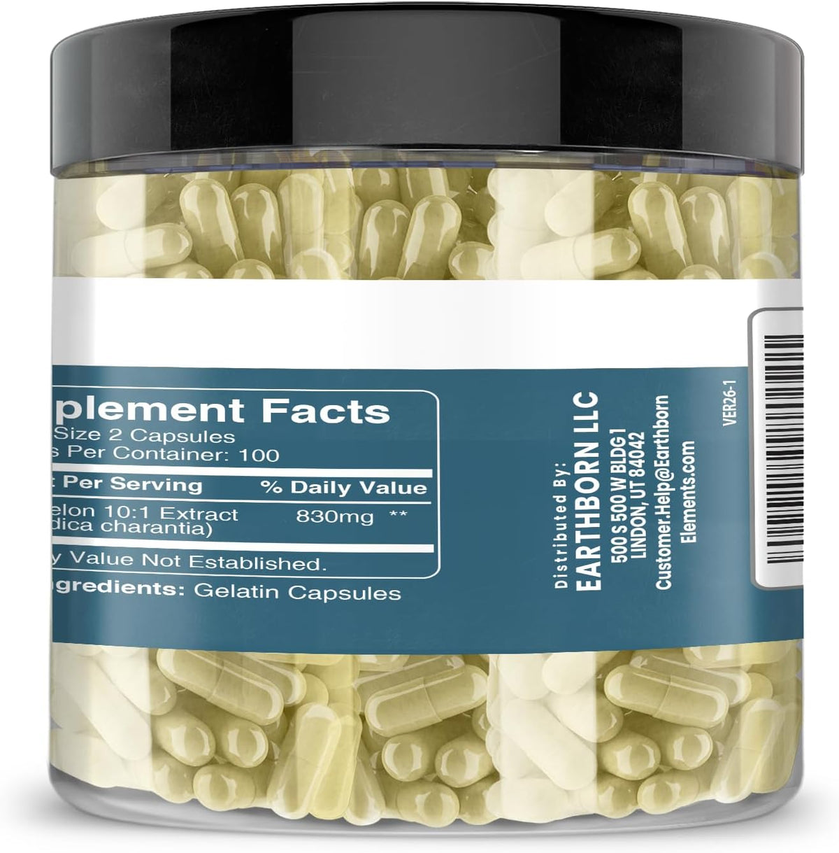 Earthborn Elements Bitter Melon 200 Capsules, Pure & Undiluted, No Additives - görsel 2