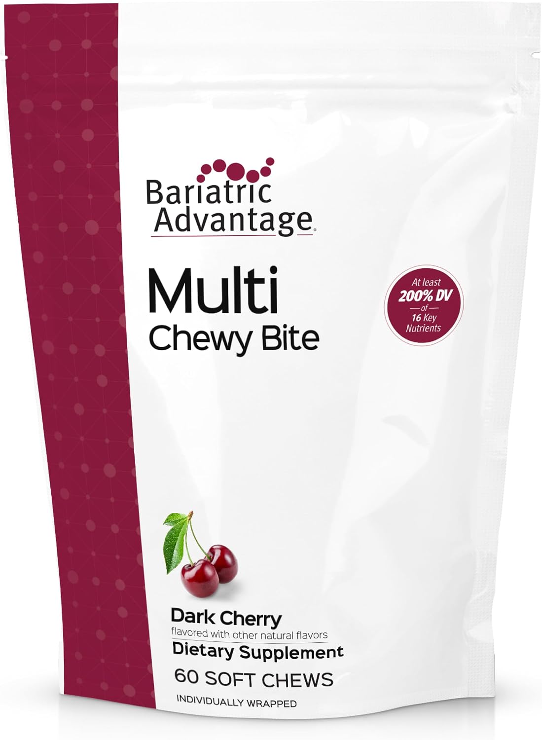 Bariatric Advantage Multi Chewy Bite - Dark Cherry - 60 Count - görsel 1