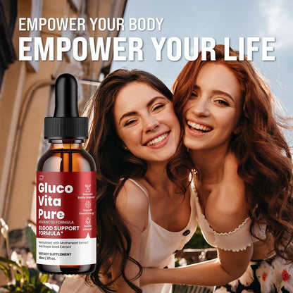 Gluco Vita Pure Advanced Formula Liquid Drops - Natural Extra Strength - 30-Day Supply