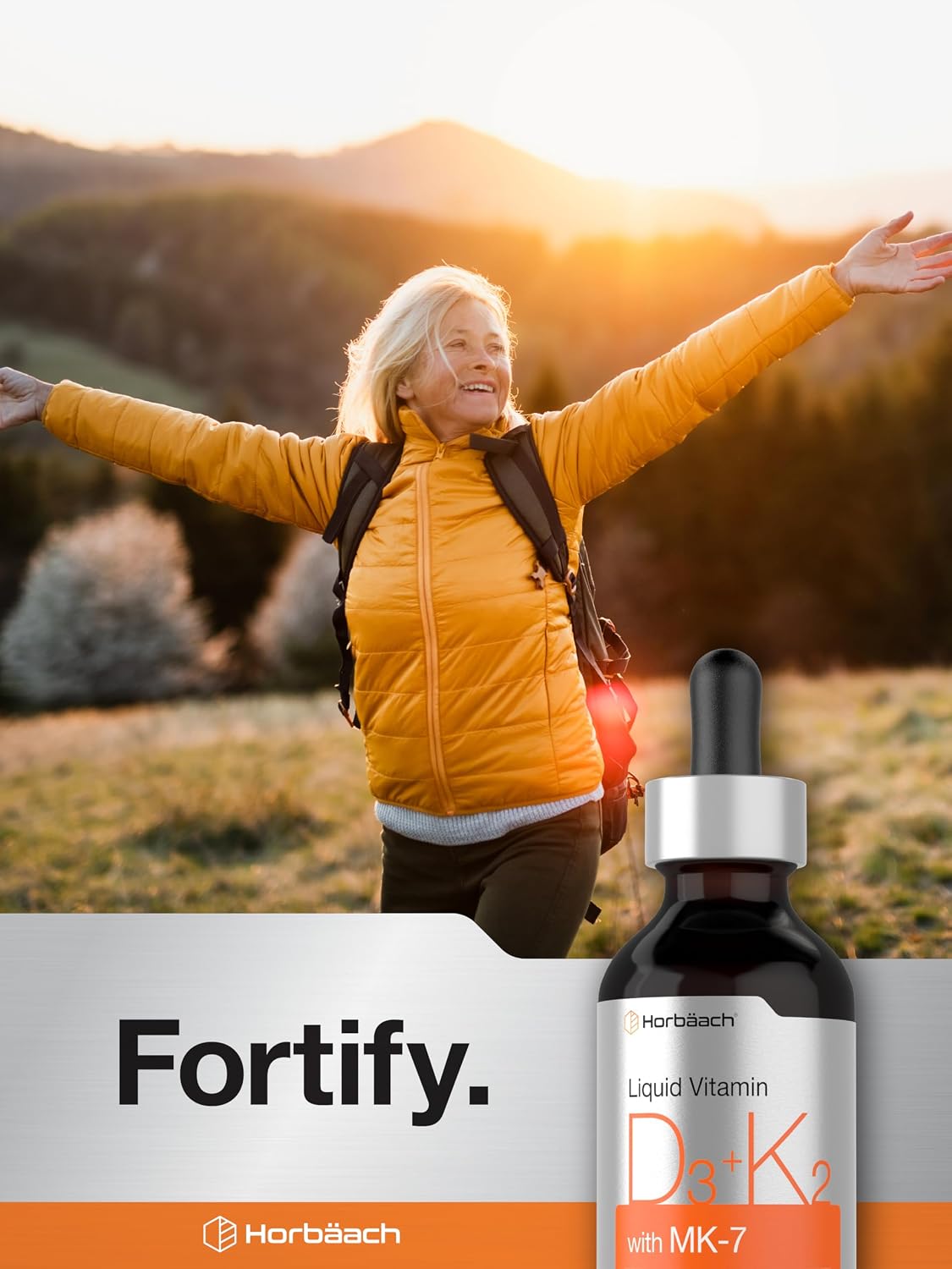 Horbäach Vitamin D3 & K2 Liquid Drops | with MK-7 | 60 ml | Vegetarian, Non-GMO, Gluten-free Food Supplement - görsel 6