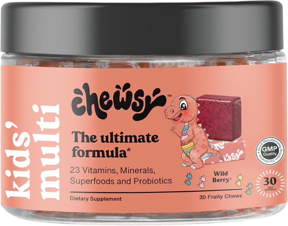 Chewsy Kids' Multivitamin – Wild Berry Flavour Chews with Probiotics & Superfoods, 30-Day Supply - görsel 1