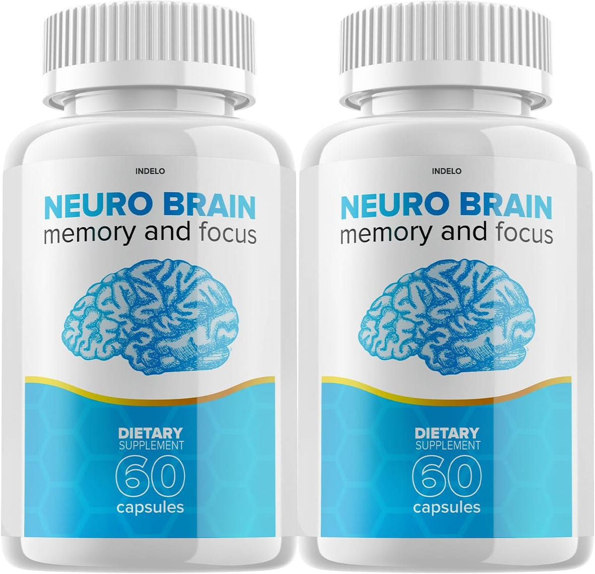Neuro Brain & Focus Supplement (2 Pack) – Nootropic for Memory & Cognitive Support – 120 Capsules - görsel 1