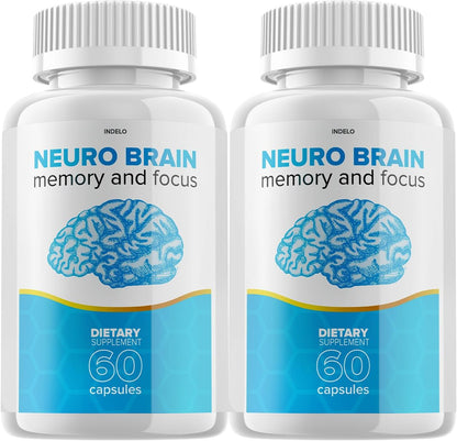 Neuro Brain & Focus Supplement (2 Pack) – Nootropic for Memory & Cognitive Support – 120 Capsules
