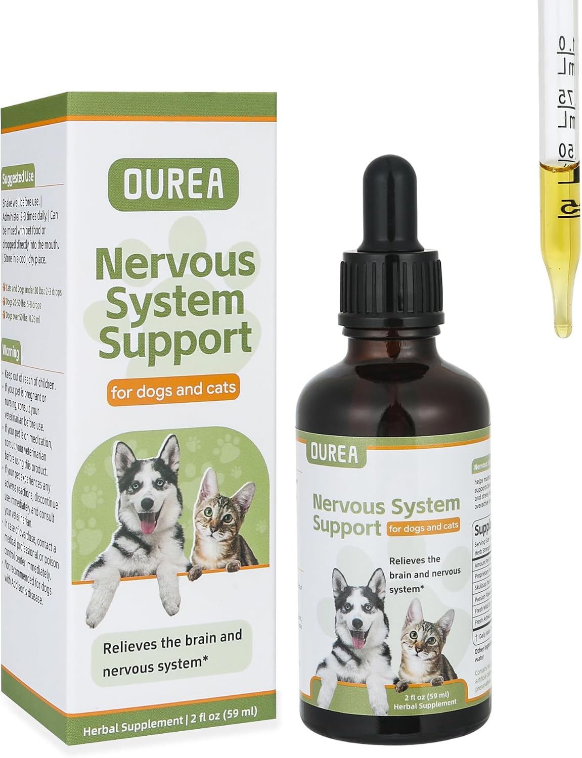 Seizure and Epilepsy Supplement for Dogs and Cats, Nervous System Support, Natural Herbal Help for Anxiety, Muscle Twitching, Drooling and Repetitive Movements - görsel 1