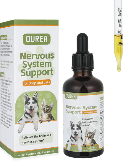 Seizure and Epilepsy Supplement for Dogs and Cats, Nervous System Support, Natural Herbal Help for Anxiety, Muscle Twitching, Drooling and Repetitive Movements