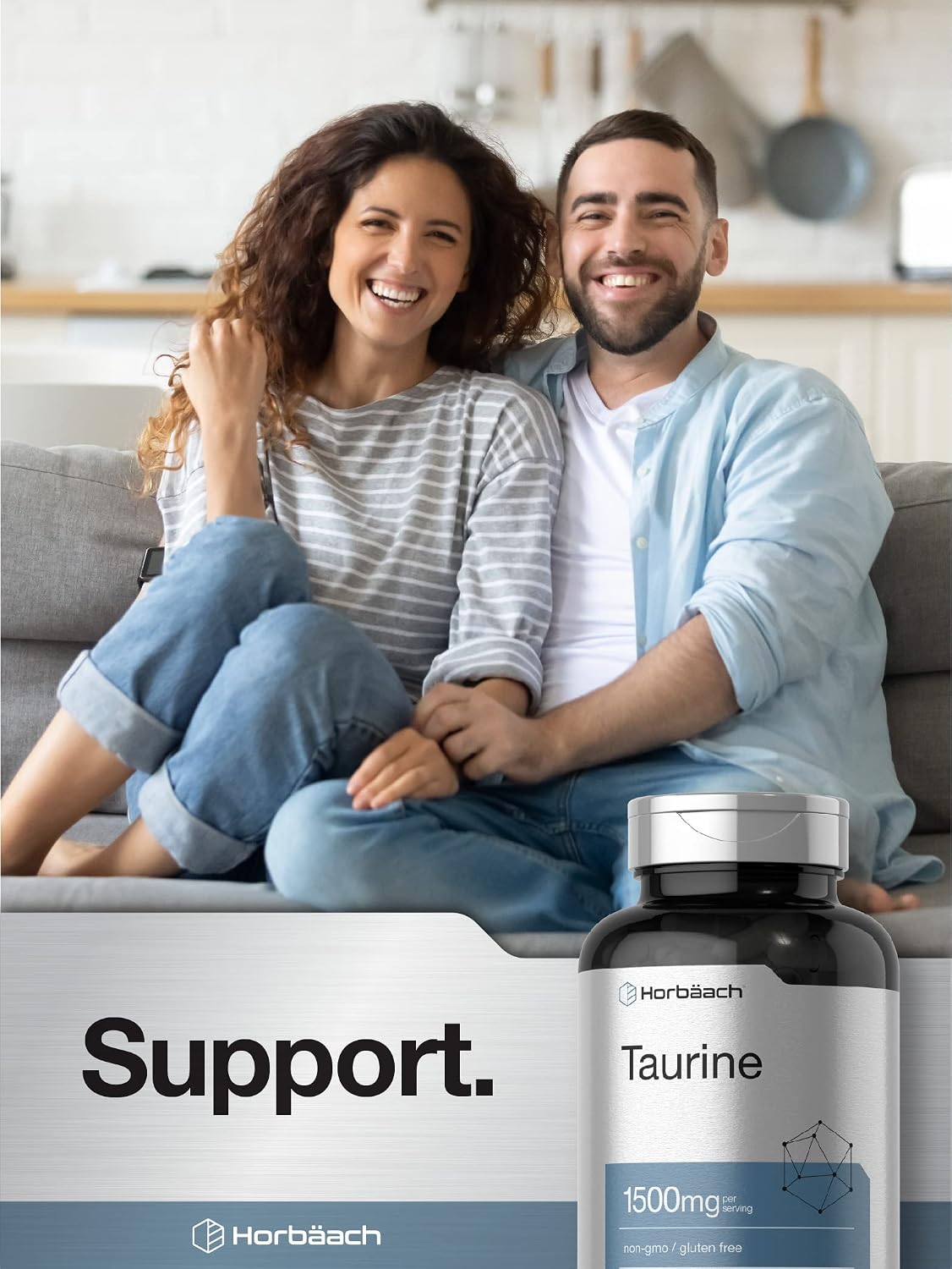 Horbäach Taurine 1500mg | 180 Capsules | Amino Acid Supplement | Non-GMO and Gluten-free - görsel 6