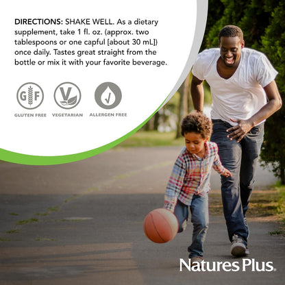 Nature's Plus Source of Life GOLD Multivitamin Liquid - 30 fl oz (887 ml) - With Vitamins D3, B12 & K2 - Vegetarian & Gluten Free