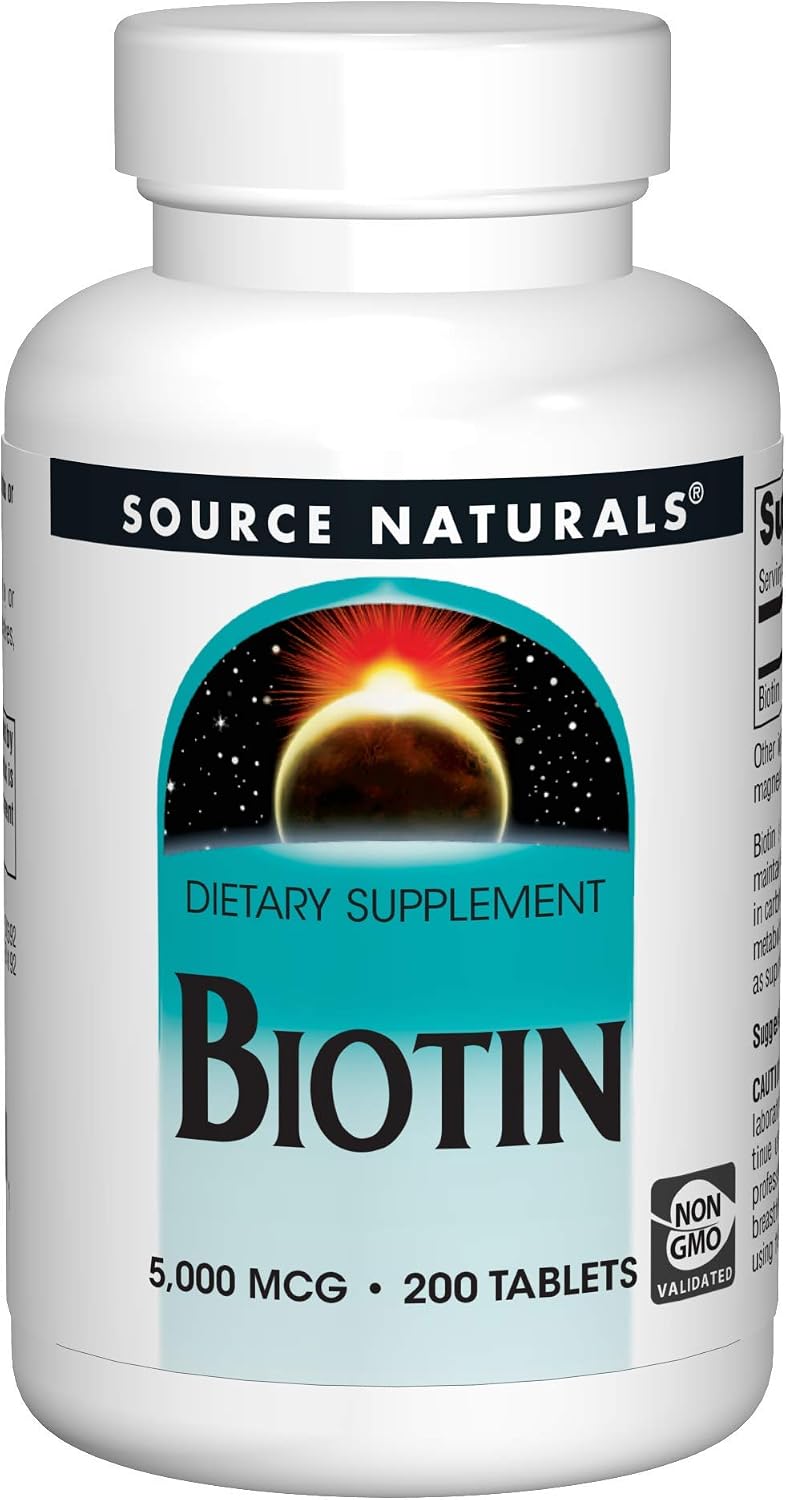 Source Naturals Biotin 5,000mcg High Potency B Vitamin - 200 Tablets - görsel 4