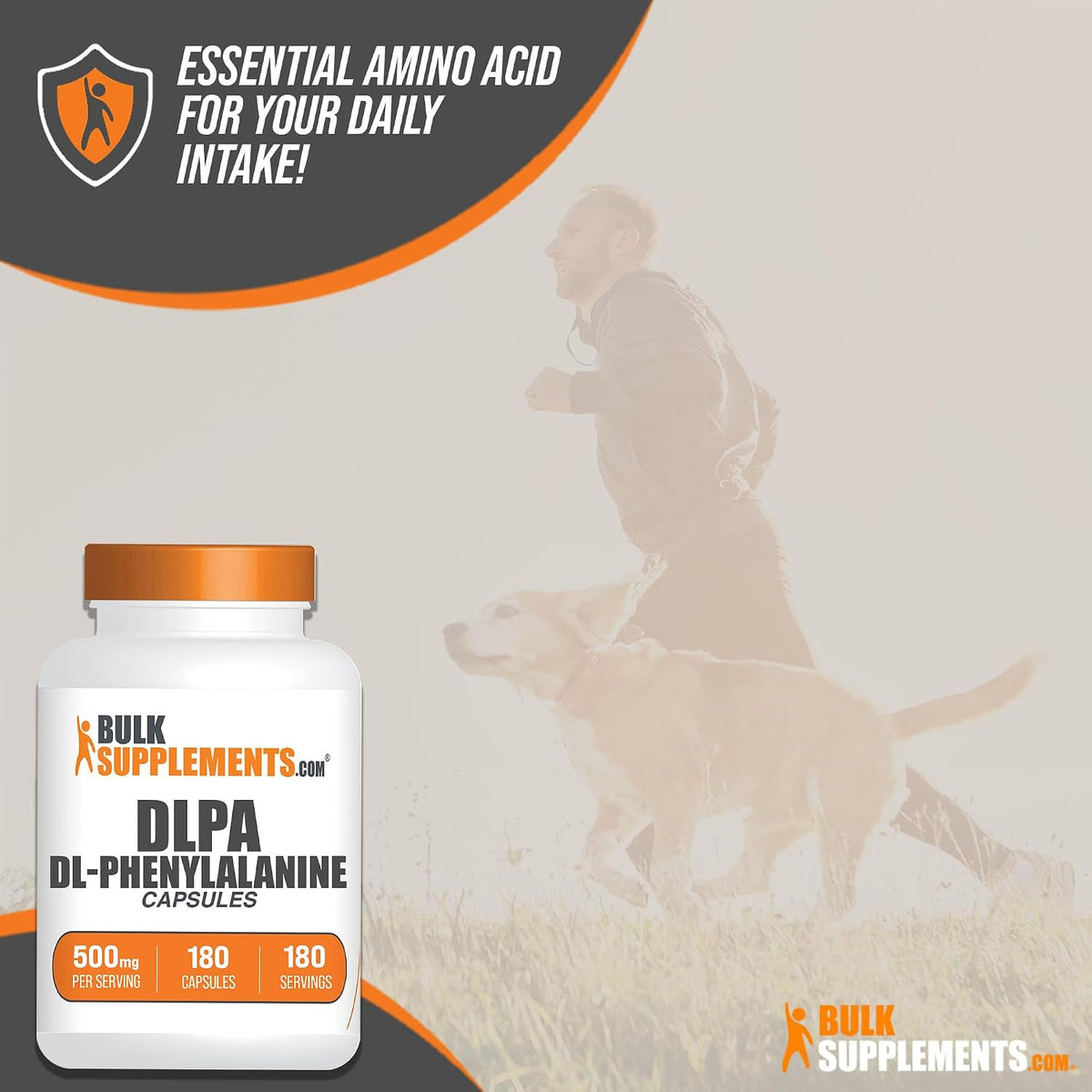 BulkSupplements.com DL-Phenylalanine Capsules - 500mg, 180 Capsules - görsel 3