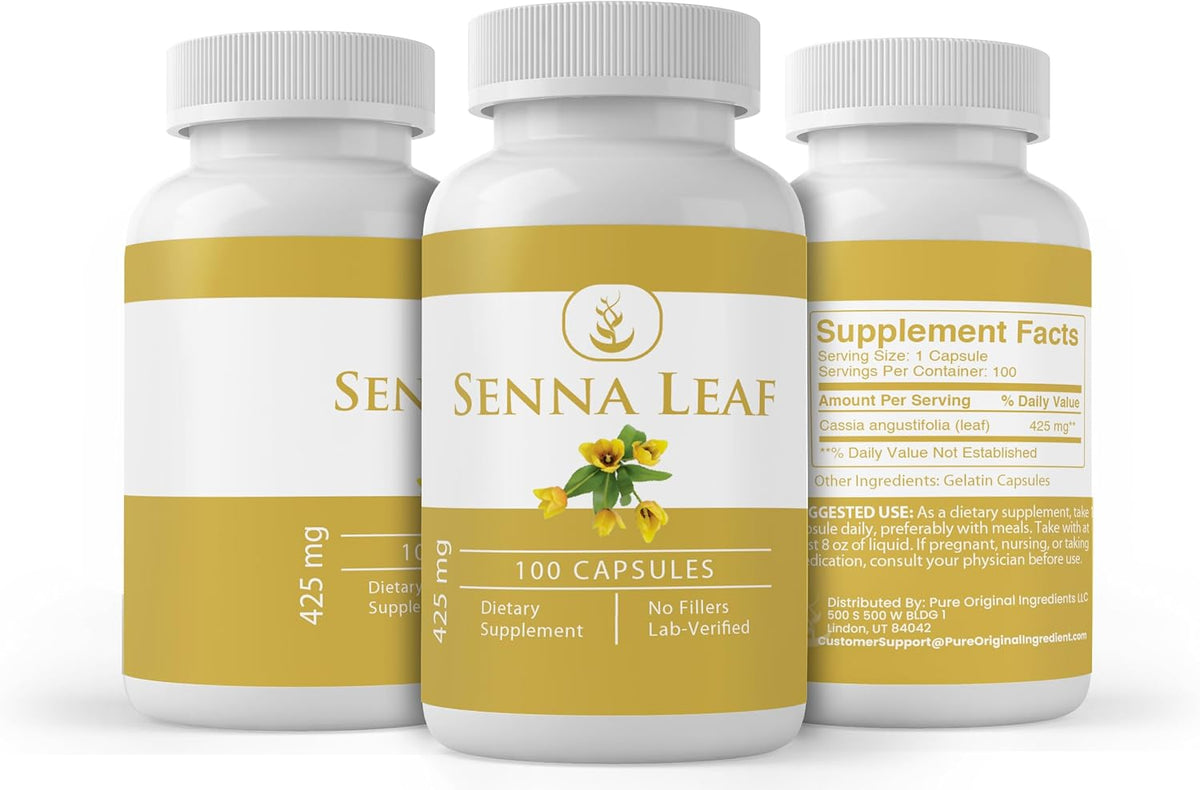 Pure Original Ingredients Senna Leaf, 100 Capsules – Always Pure, No Additives or Fillers - görsel 4