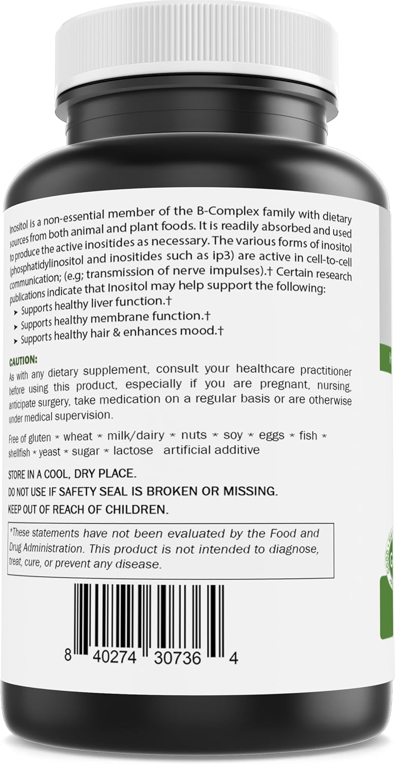 Brieofood Myo Inositol 2000 mg per Serving - 60 Tablets - Third-Party Laboratory Tested - görsel 2