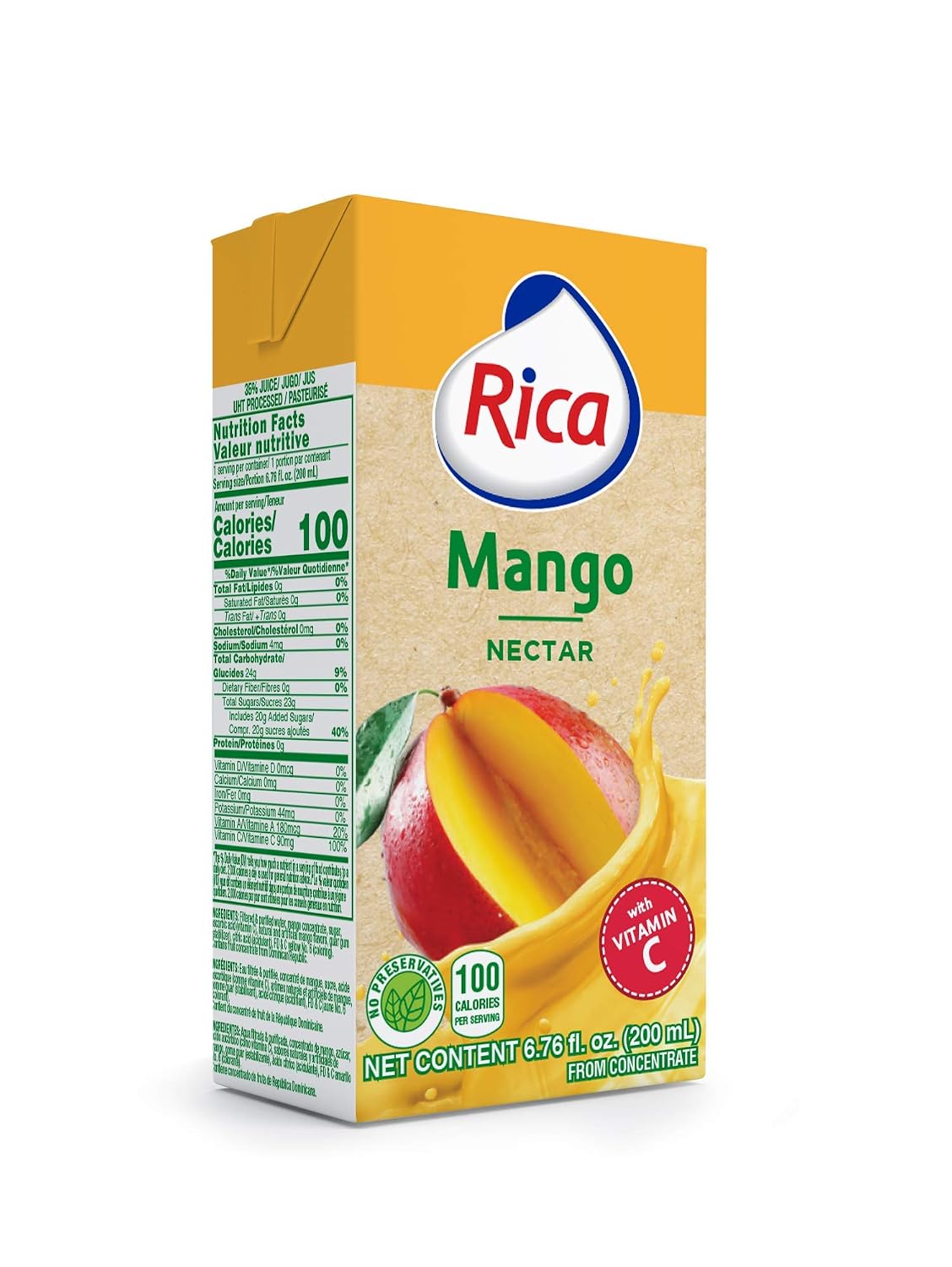 Mango Nectar with Vitamin C 200ml (Pack of 12) – RICA - görsel 1