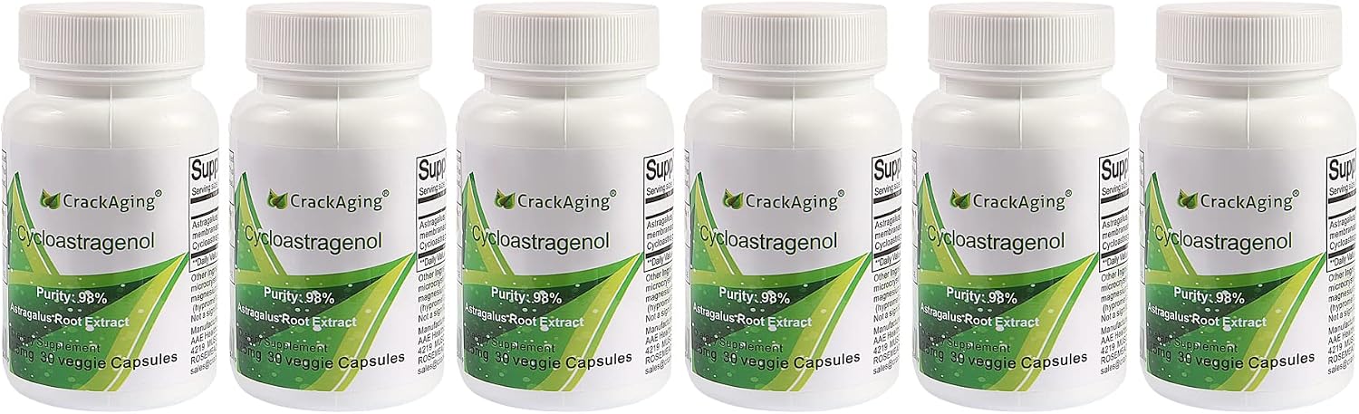 Crackaging Super-Absorption Cycloastragenol 98% 25mg - 180 Capsules (6 Bottles) - görsel 1